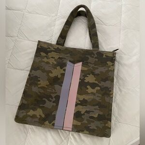 Stella&Dot Game Changer Camo Canvas Tote 14x15” Bag - no Strap